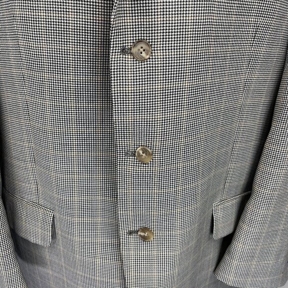 Sid Landen 100% Wool Houndstooth Sport Coat 46T Tall 3-Button Made in Canada - Picture 5 of 12